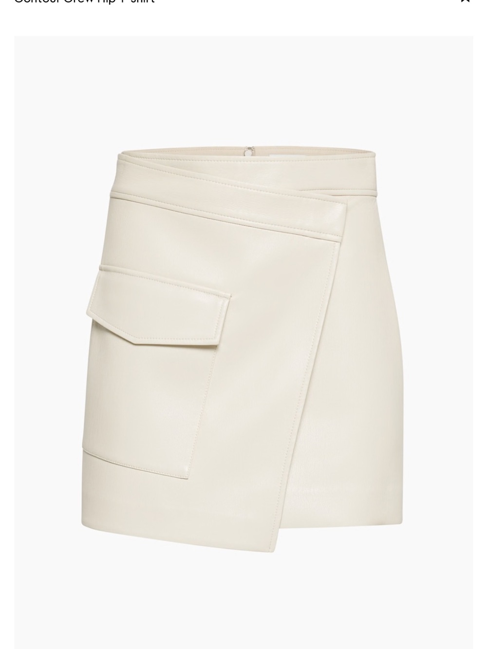 Aritzia Happy Hour Vegan Leather Wrap Mini Skirt in Cream